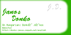 janos donko business card